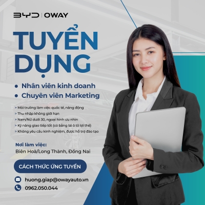 TUYỂN DỤNG NHÂN SỰ – BYD OWAY BIÊN HÒA